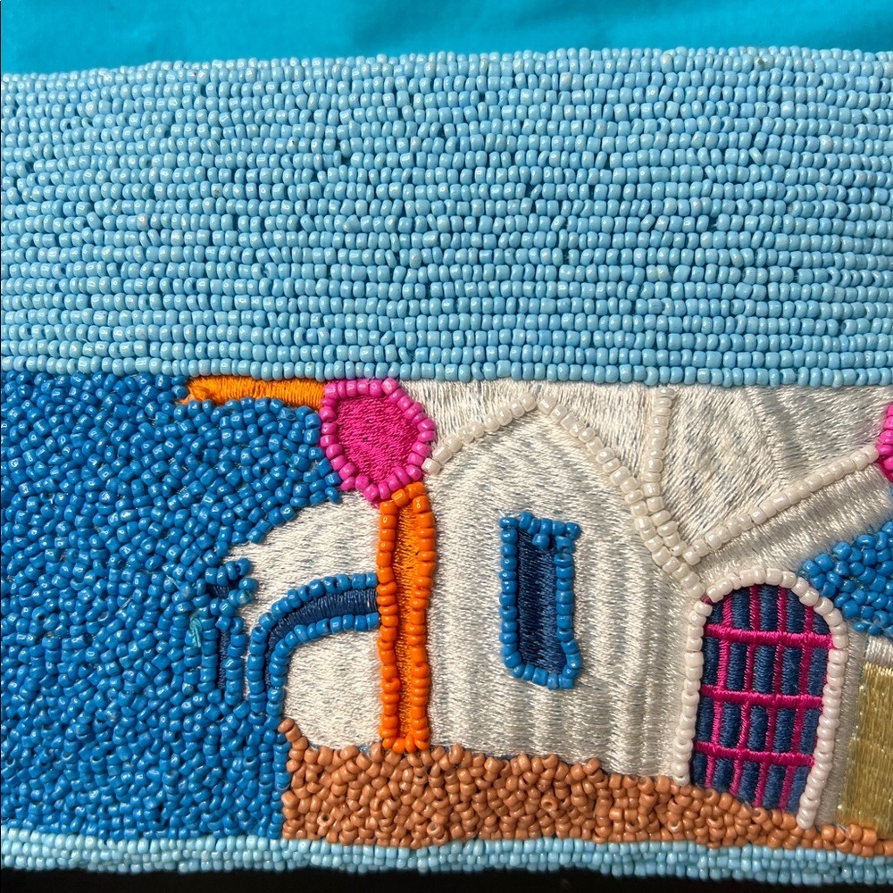 America & Beyond Express | Beaded Santorini Greece Iconic Seascape Shoulder Bag - Picture 12 of 13